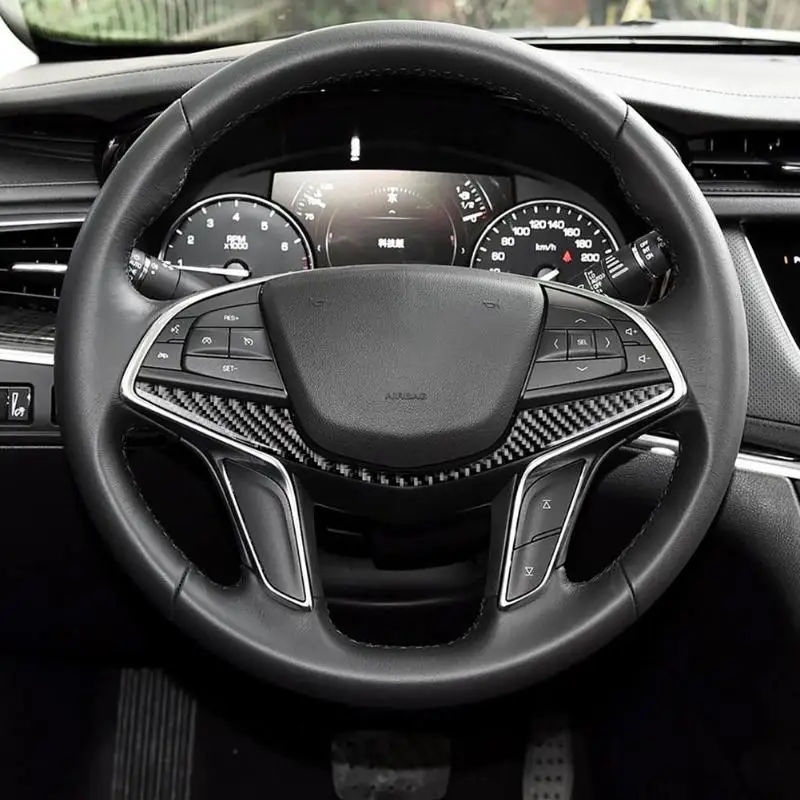 Для Cadillac XT5 CT6 Углеродного Волокна Рулевое рулевая панель Стикеры для обклейки