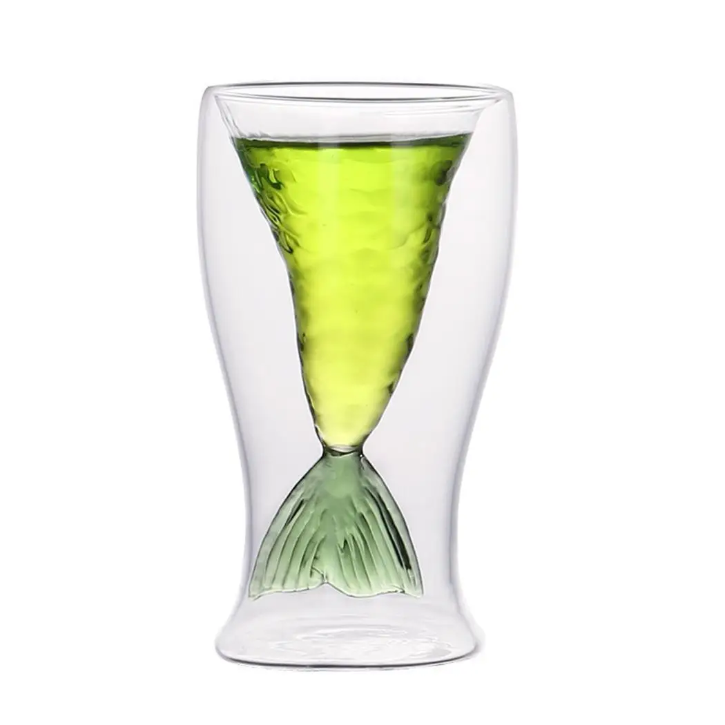 Рыбий хвост Русалка Форма прозрачные кофейные кружки коктейльное стекло 80 мл