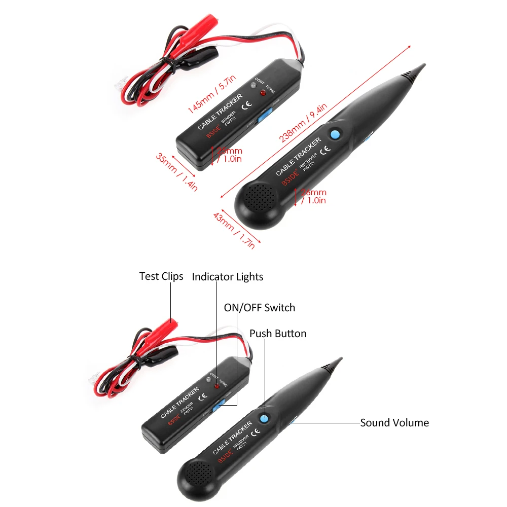 Детектор телефонной линии BSIDE обнаружитель кабеля тестер сетевого RJ11 провода