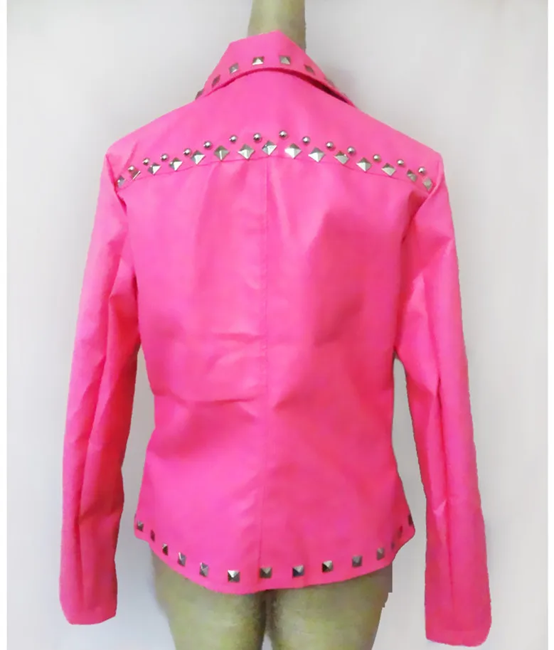 Куртка из искусственной кожи с длинными рукавами и заклепками для мужчин