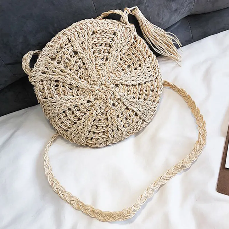 LEFUR 2019 соломенные сумки Ротанговые сумочки Летняя Пляжная Сумка для женщин круг