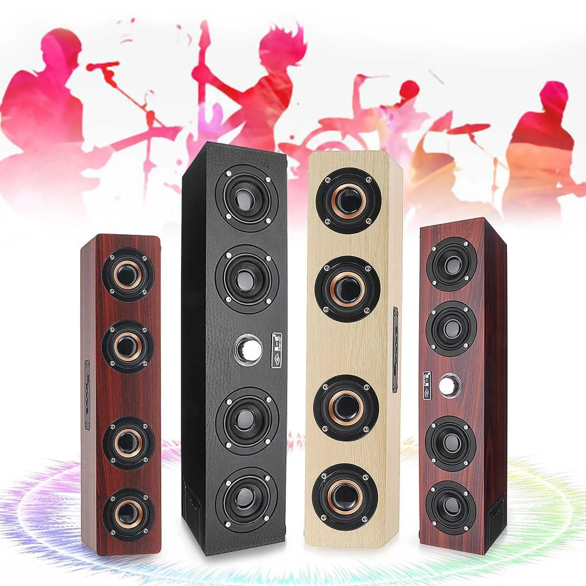 W8 12 Вт деревянный bluetooth динамик беспроводной Hi Fi USB громкий четырехъядерный fm