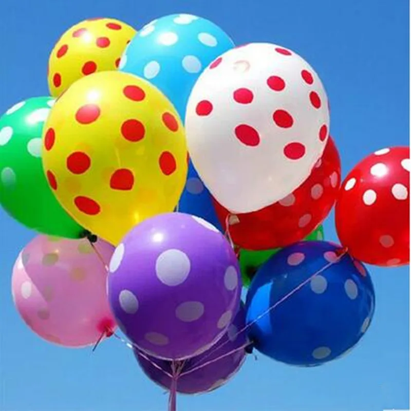 

100pcs12 inch 12 color inflatable latex Polka Dot balloons party decoration wedding birthday party decoration balloons air balls