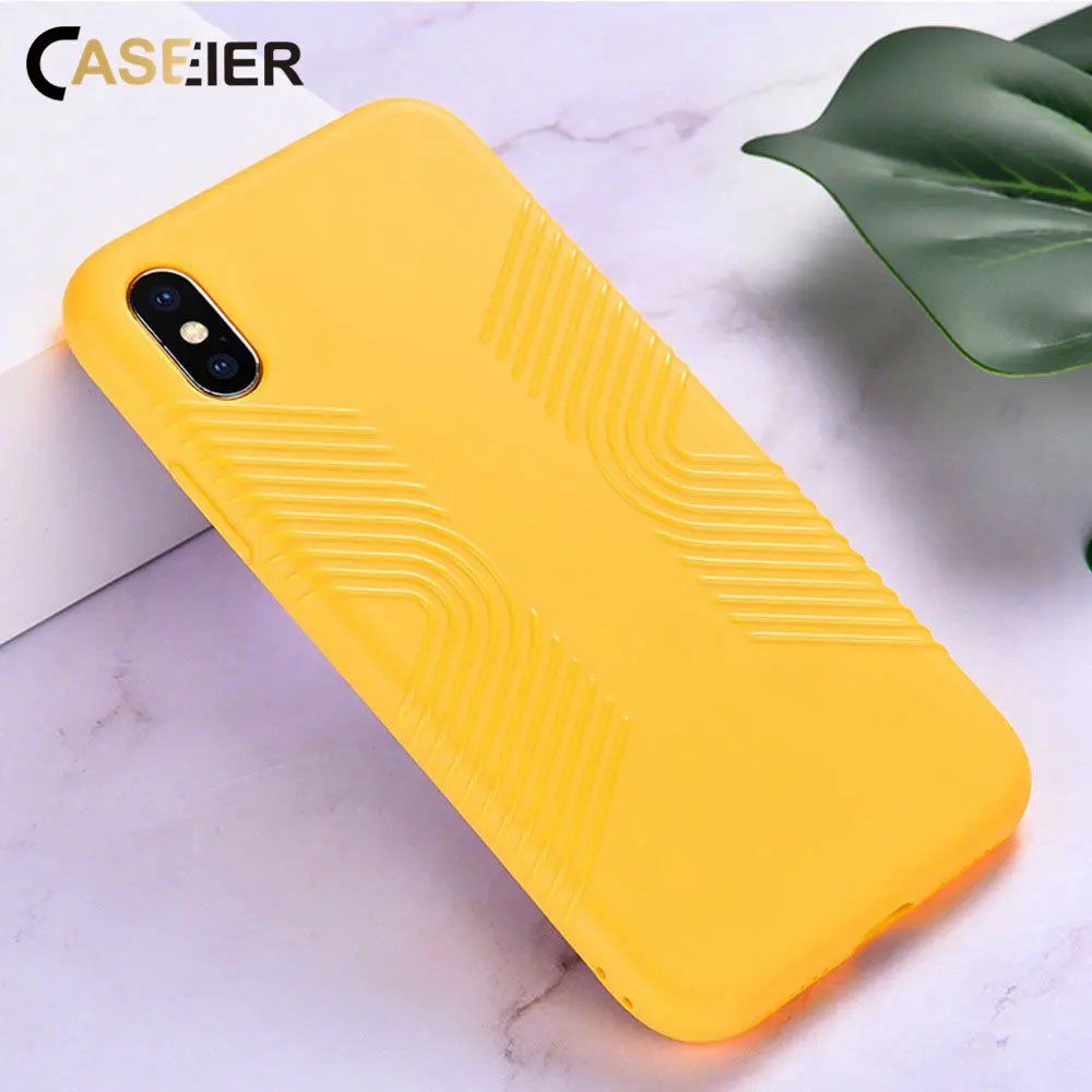 CASEIER однотонный чехол для телефона iPhone XR X XS MAX мягкий ТПУ 7 8 6 6S Plus s разноцветный