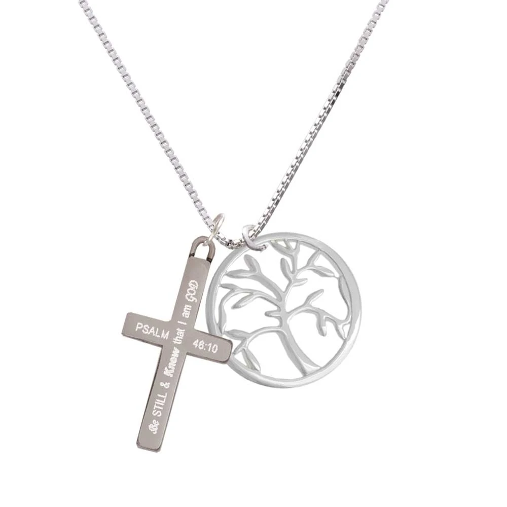 Древо жизни в круге-Будьте спокойны и знаете-крест ожерелье | Украшения