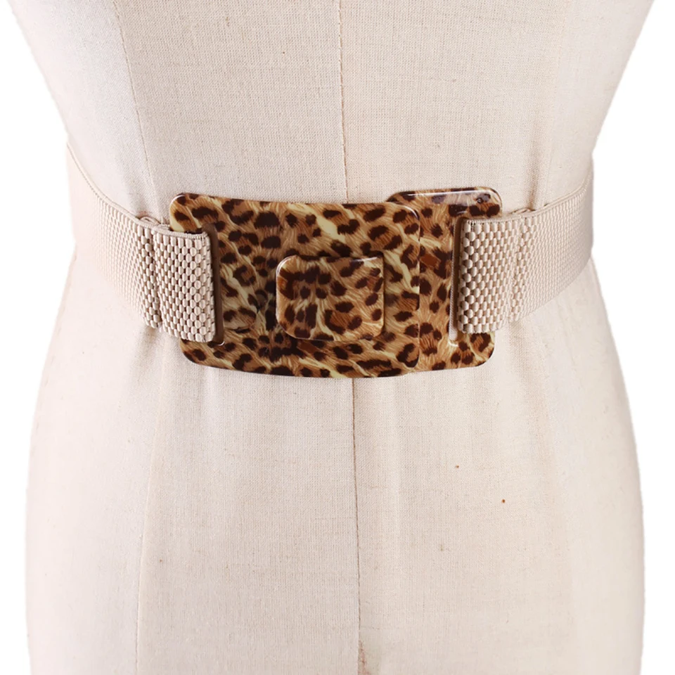 Женское платье с леопардовым принтом Yangdoudou эластичное праздничное поясом хит