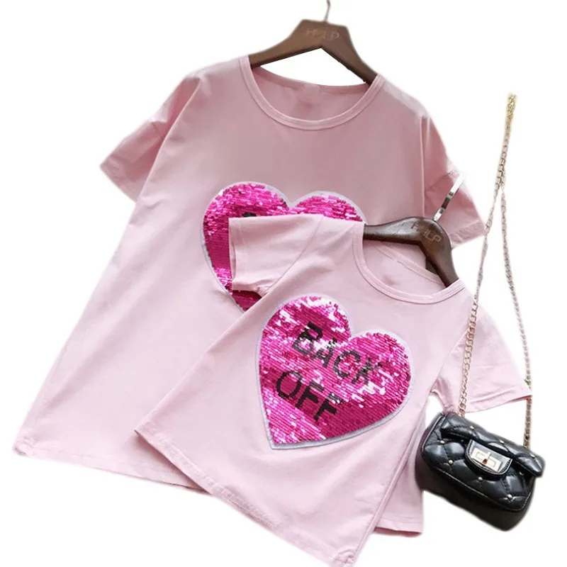 Футболка для семьи одежда мамы и дочки милая-летний семейный образ подходящие