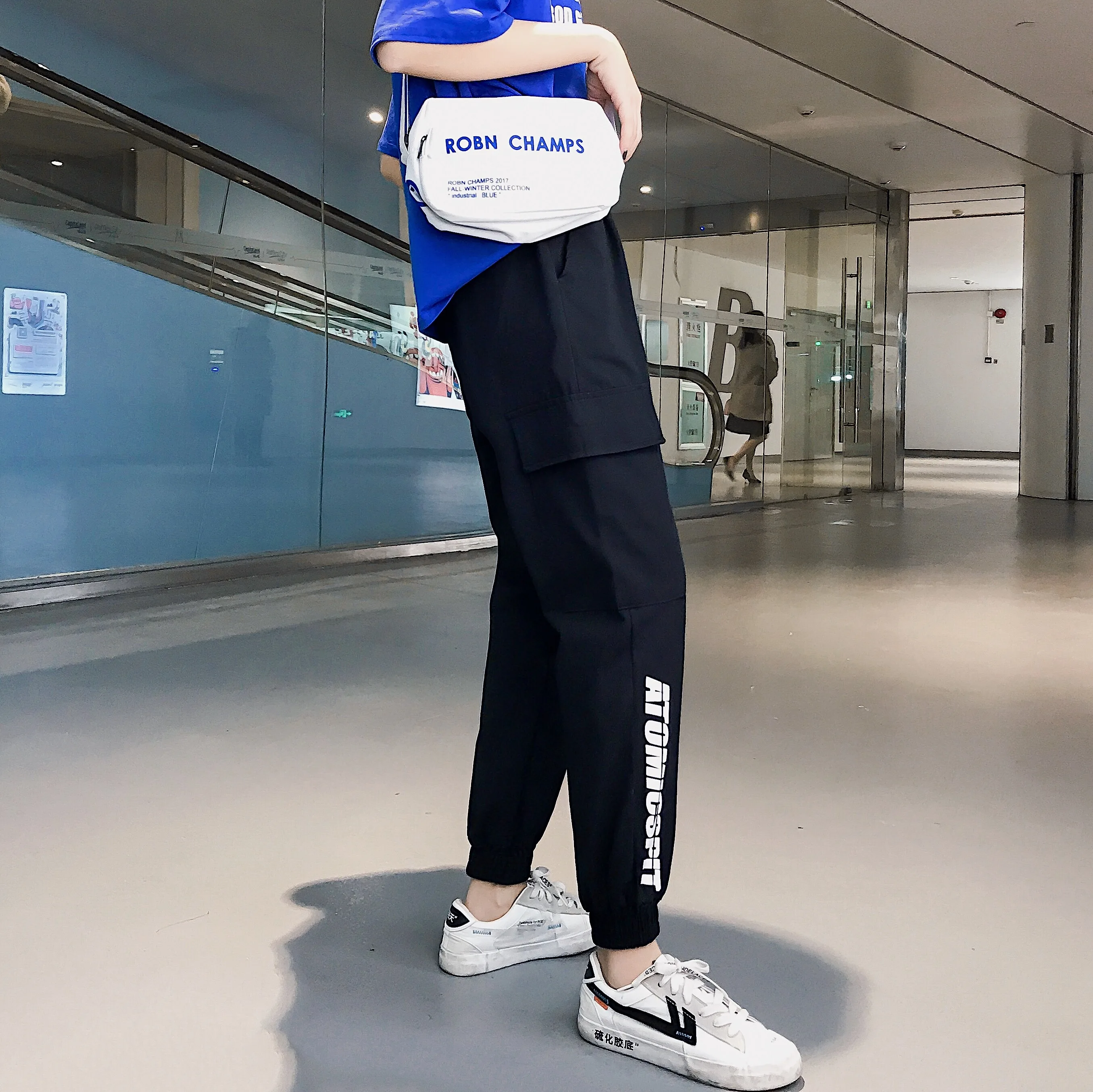 Брюки карго для весны и лета Свободный комбинезон хип хоп Ulzzang Wild Ins 2019|Брюки| |