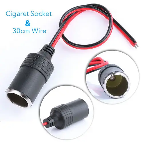 

1pc Auto Car Cigarette Lighter Female Socket Cables Car Charger Spliter Power Cigarette Lighter Female Socket Cable Plug Adapter