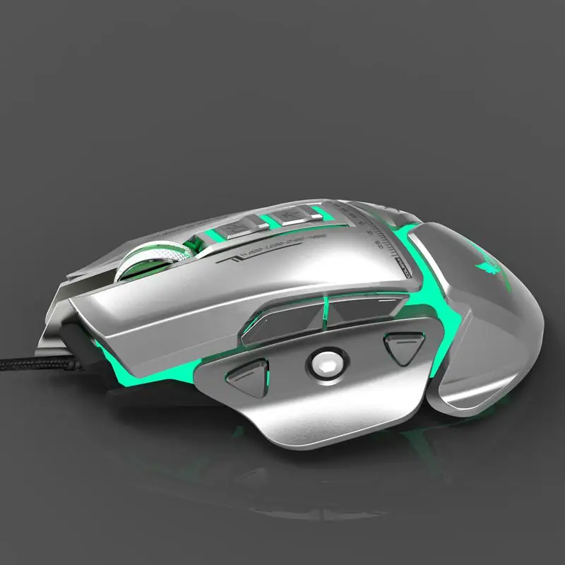 Новая ZERODATE X400GY 11 key USB Проводная оптическая игровая мышь со светодиодный
