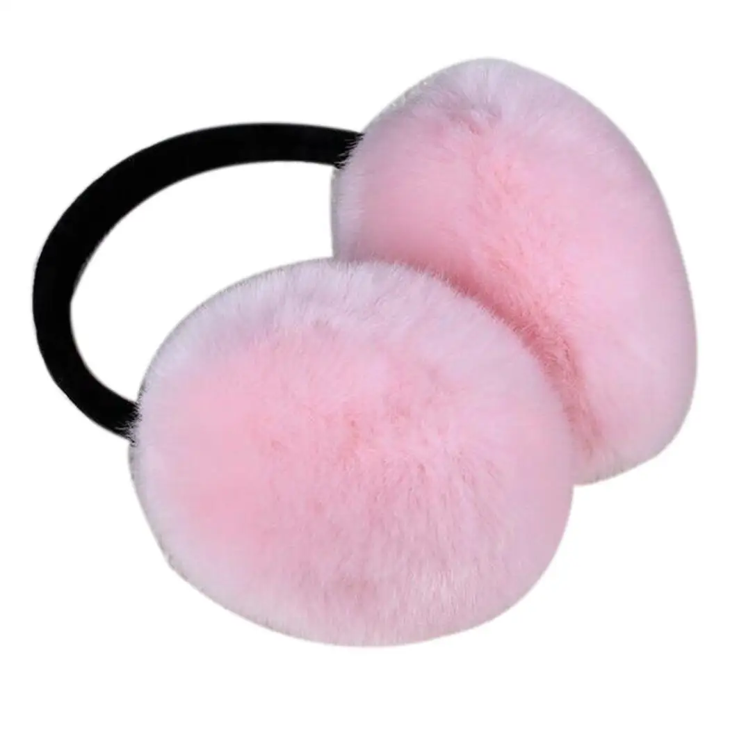 Женская мода зима складной искусственный мех Твердые пушистые теплые наушники