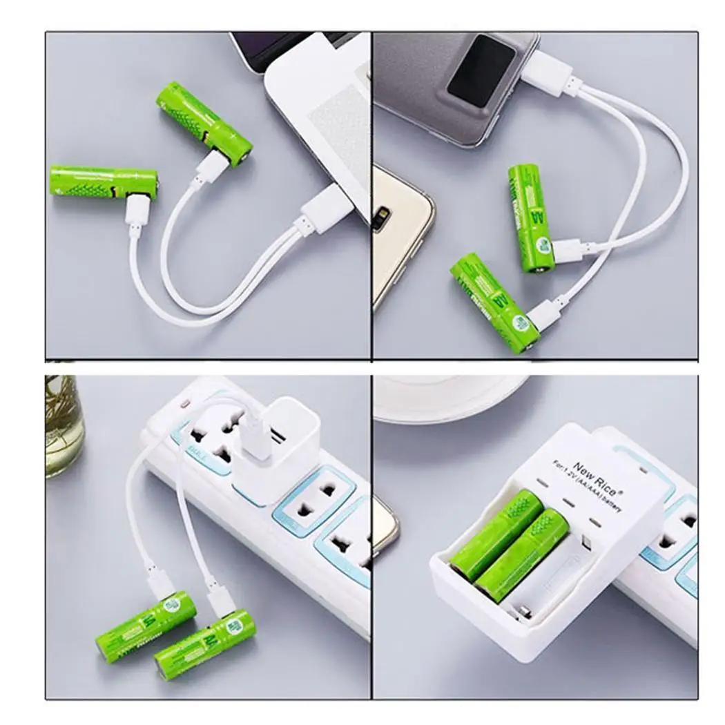 Usb зарядка AA пульт дистанционного управления общий никель водород 1 2 в Пара 1000 мАч перезаряжаемая батарея 500