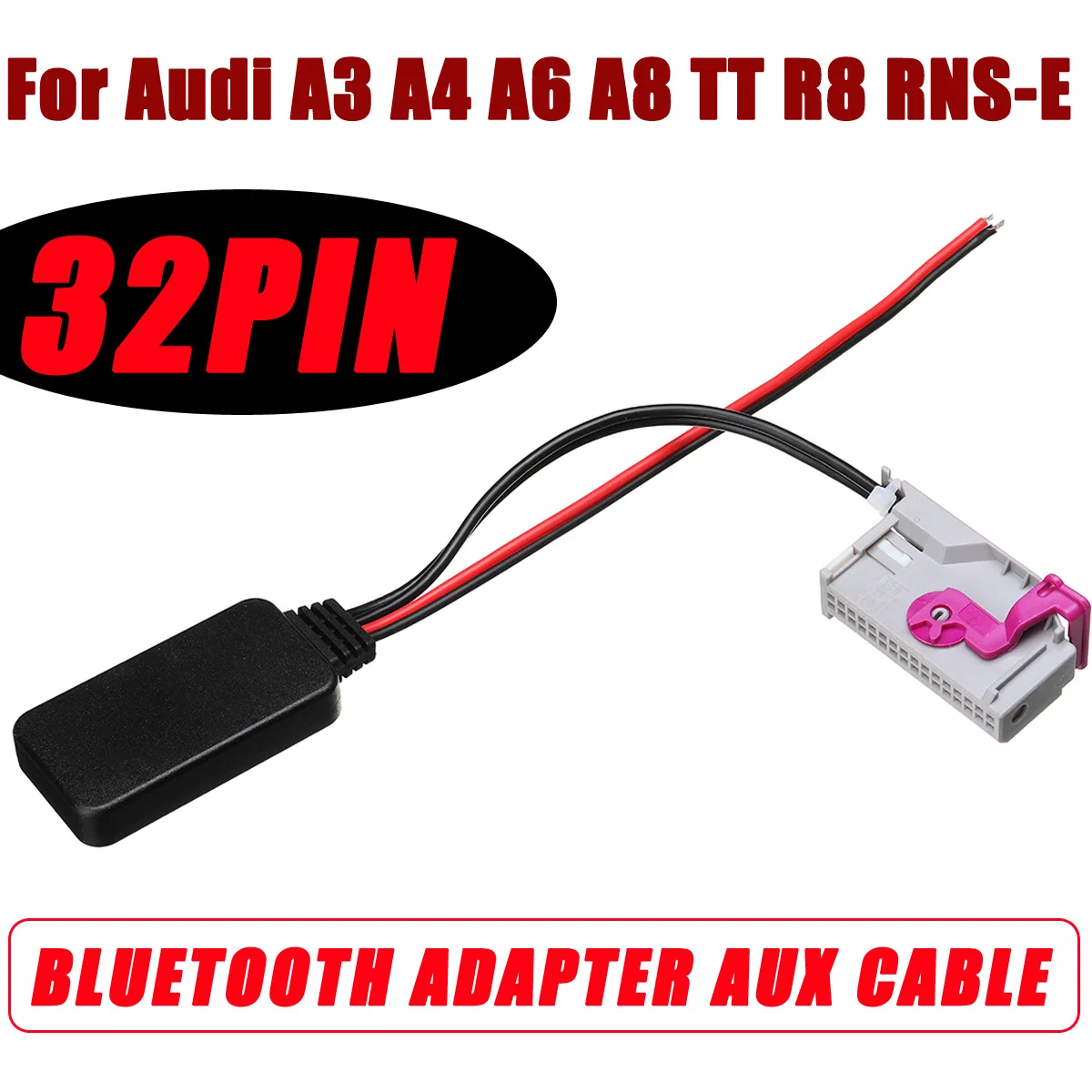 Для Audi A3 A4 A6 A8 TT R8 RNS E 32Pin беспроводной bluetooth адаптер Aux кабель Авто автомобильный
