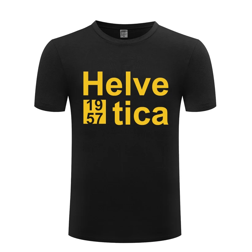 Футболка Helvetica мужская с круглым вырезом оригинальная тенниска из хлопка