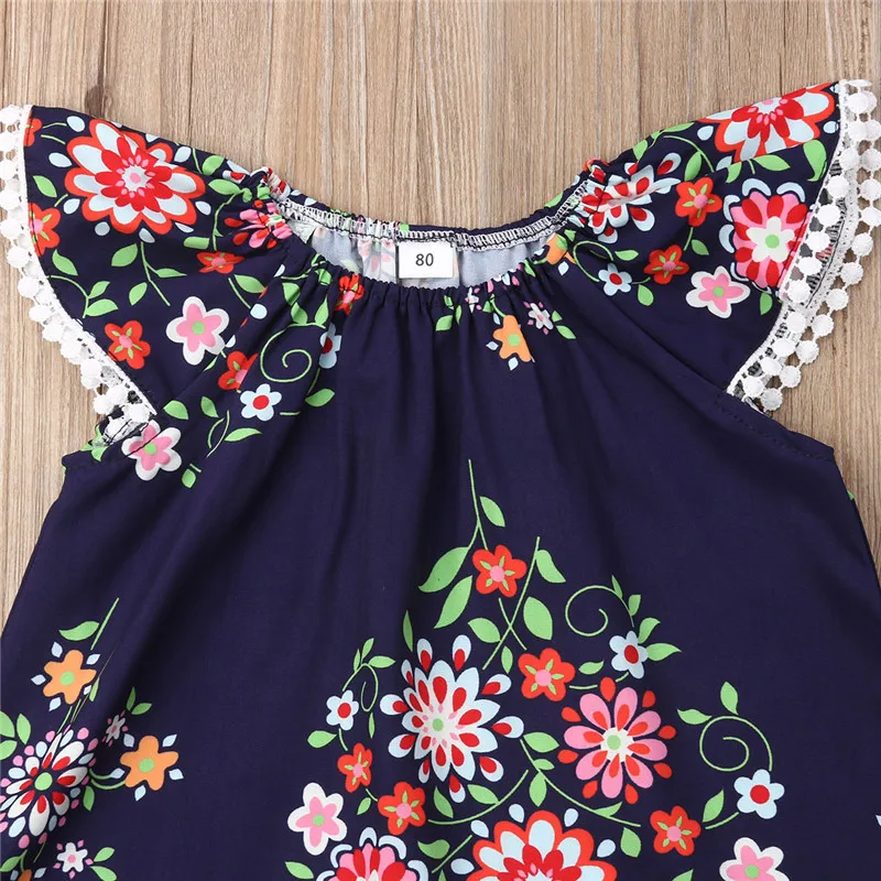 Комплект одежды из 2 предметов для новорожденных платье в стиле бохо с цветочным