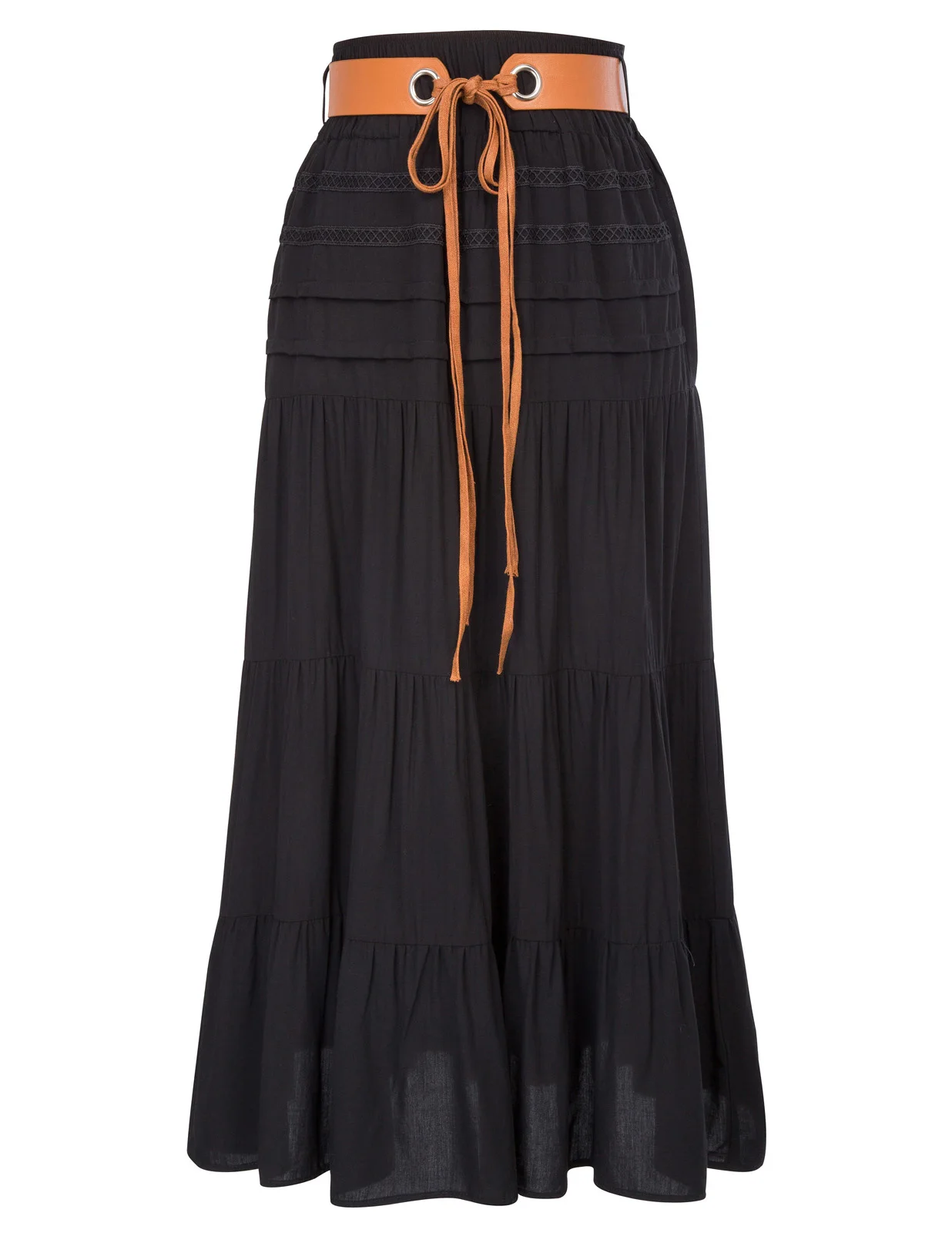 Ретро винтажная Женская удобная эластичная талия вискоза расклешенная