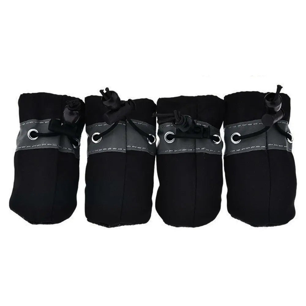 4 шт./компл. зимняя теплая обувь для собак милые ботинки снега прогулок щенков