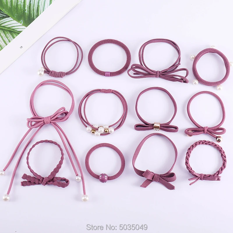 12 шт. в комплекте эластичные резинки для волос девочек Галстуки женщин девочки