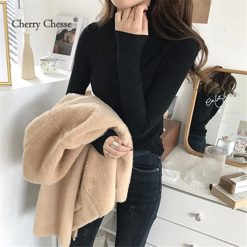 Cherry Chesse офисные женские туфли для женщин блузка однотонная водолазка пуловеры