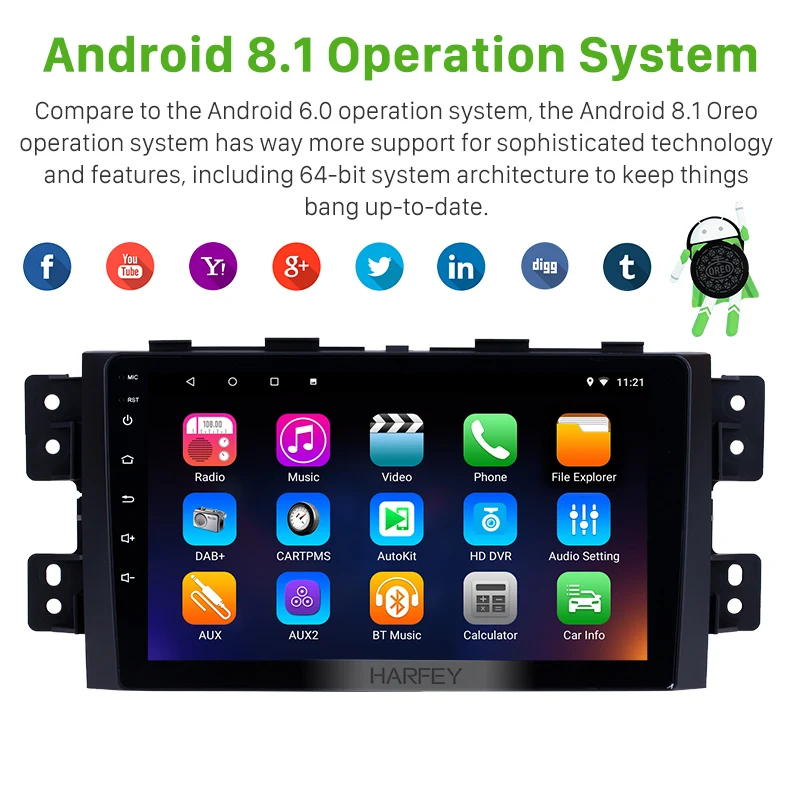 Harfey Android 10 0 автомобильные радиостанции Bluetooth GPS навигационная система 9 &quotдля 2008