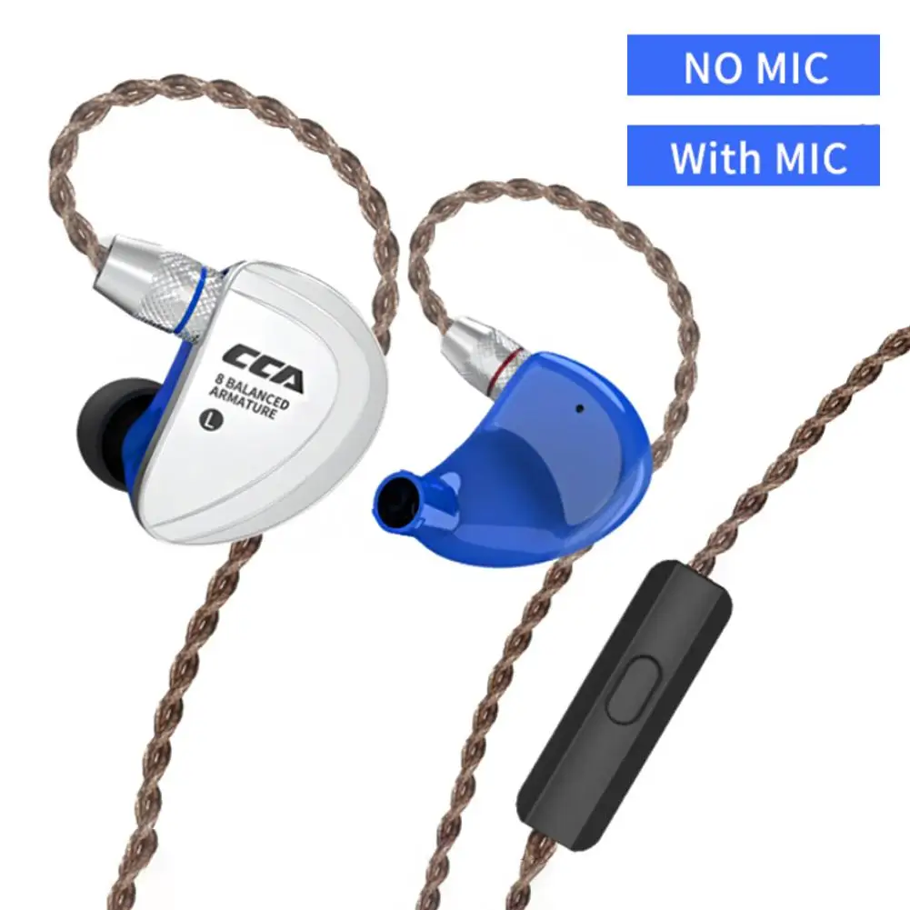 CCA C16 8BA Drive Units In Ear Earphone 8 Balanced Armature HIFI Monitoring Headset With Detachable Detach 2PIN Cable | Электроника