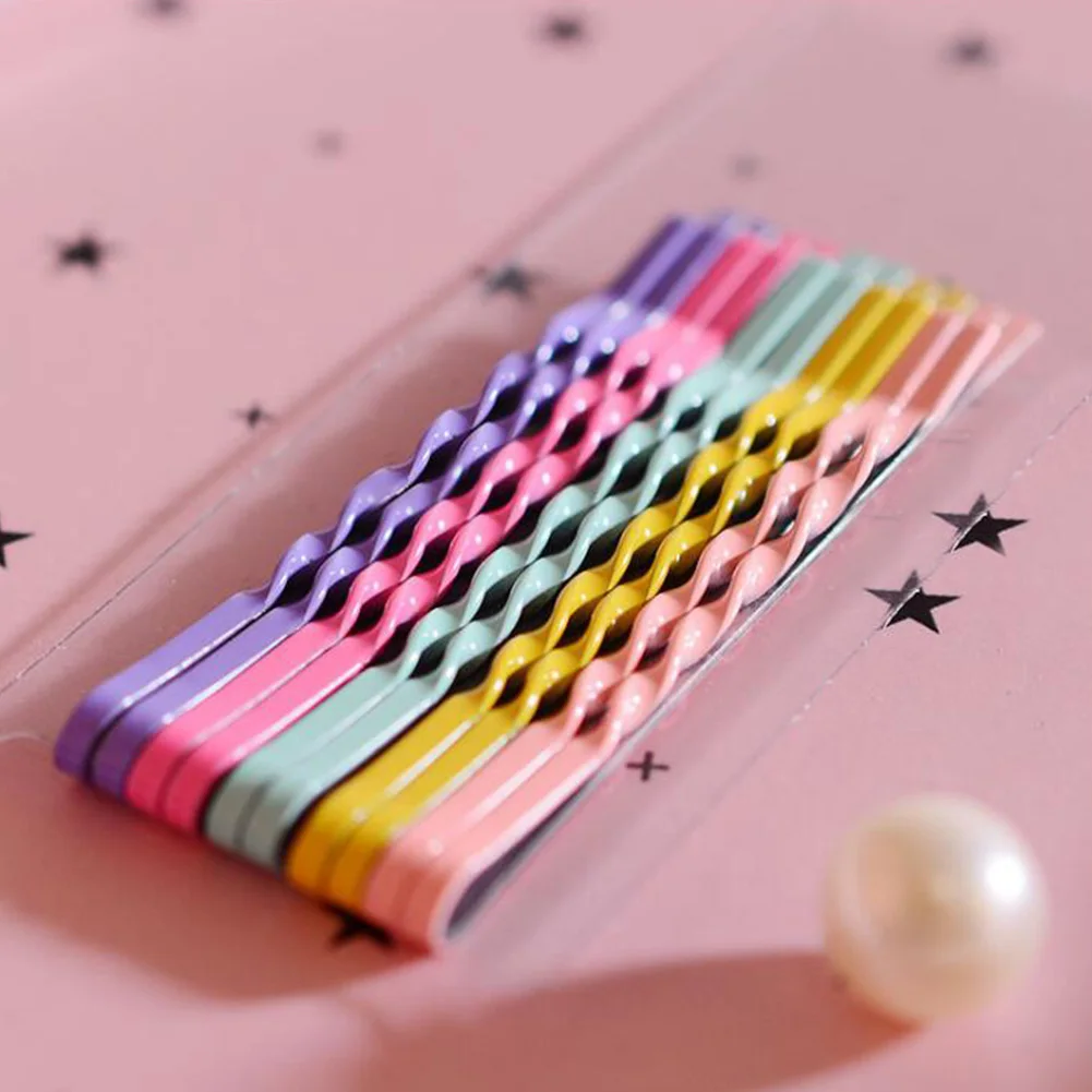 10 шт 6 см яркие цвета металлические волнистые кудрявые заколки для волос милые