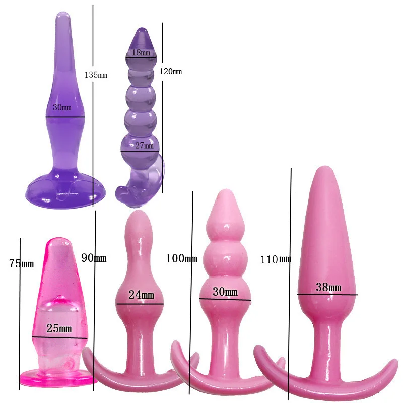HEBUZHOU 6pcs/set Anal Dildo Erotic Adult Gay Silicone Plug Butt Prostate Massager Beads Sex Toys for Woman Men |