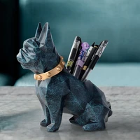 dog resin figurine pen holder desk organizer office accessories storage desk pencil pot holder for desk pen craft gift