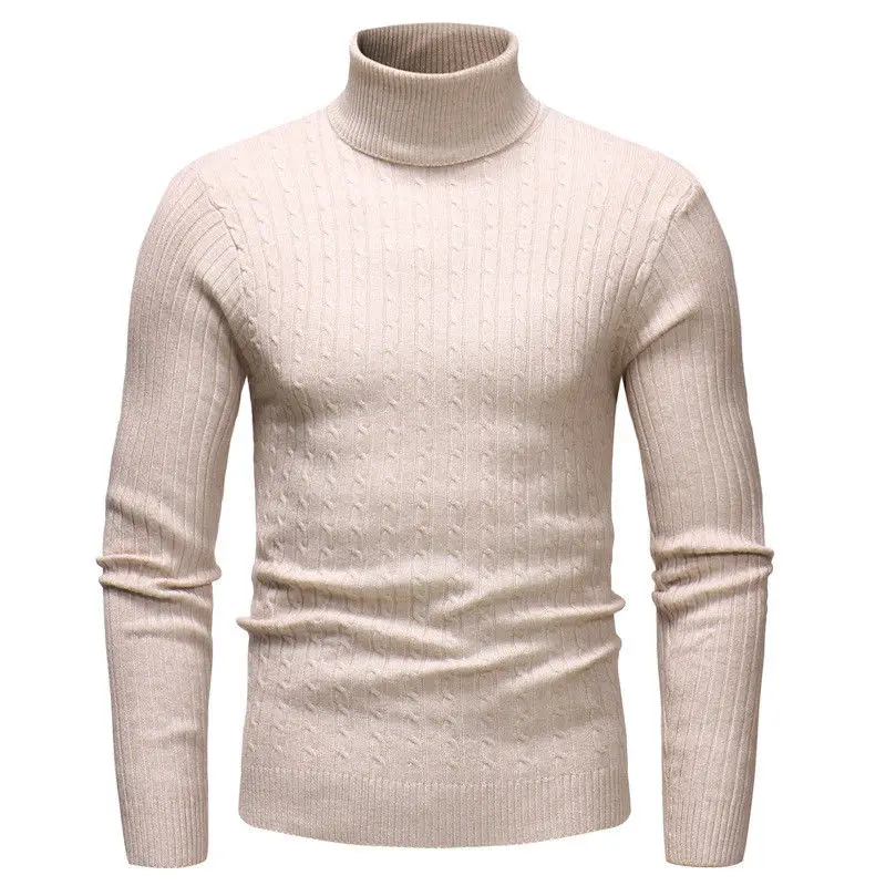 

Fashion Winter Men Slim Warm Solid Knit High Neck Pullover Jumper Sweater Turtleneck Sweaters