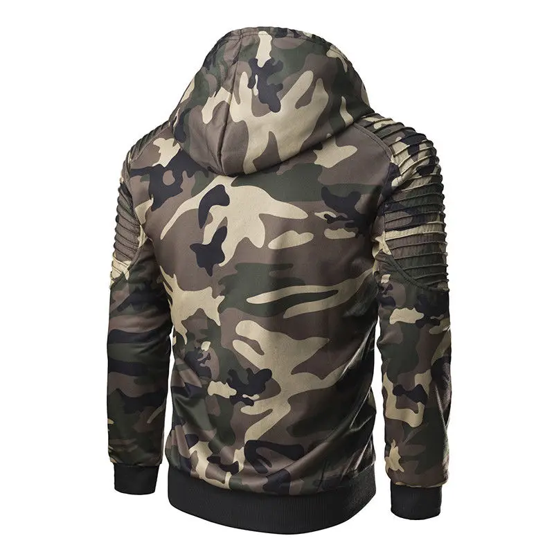

2018 NEW Autumn Camouflage Men Long Sleeve Pockets Hoodies Sweatshirt Hooded Casual Loose Jumper Pullover Tops Plus Size M-2XL