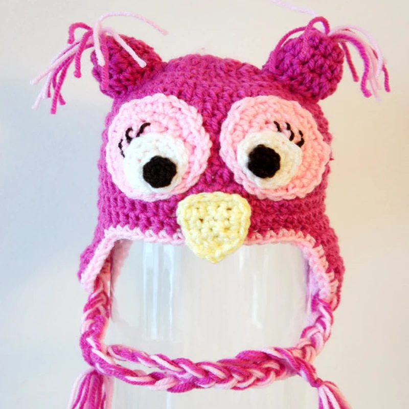 Вязаная крючком шляпа с откидной крышкой в виде совы для новорожденных и малышей