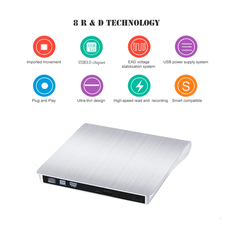 Внешний DVD привод USB 3 0 CD/DVD RW горелки оптический для ноутбука ПК настольный