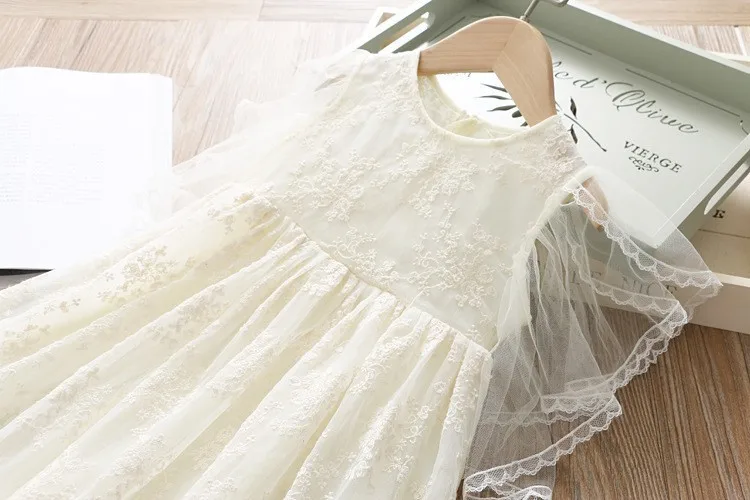 baby girl lace dress ruffles wedding solid summer kids dresses party boutiques children clothing YB | Детская одежда и обувь