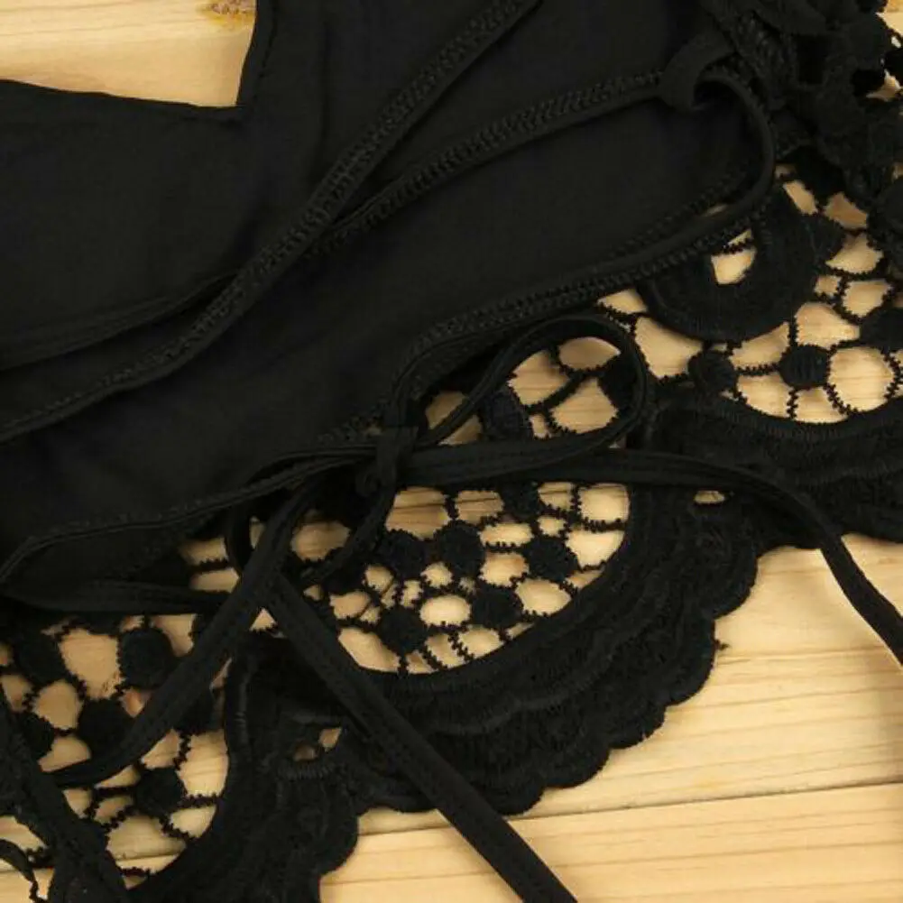 Новинка женский модный Повседневный однотонный кружевной топ с v образным