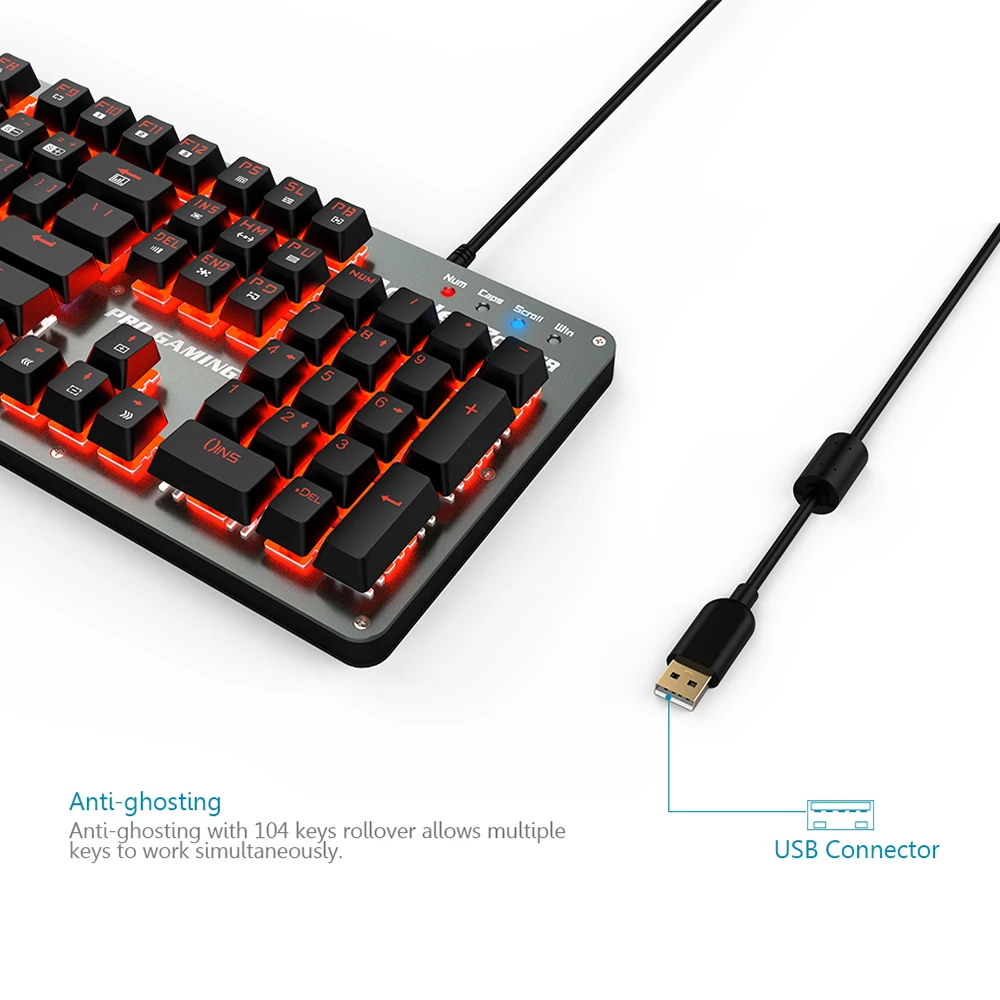 Arealer Roarer 104 клавиши Keybaord RGB синие переключатели Механическая игровая Макросъемка