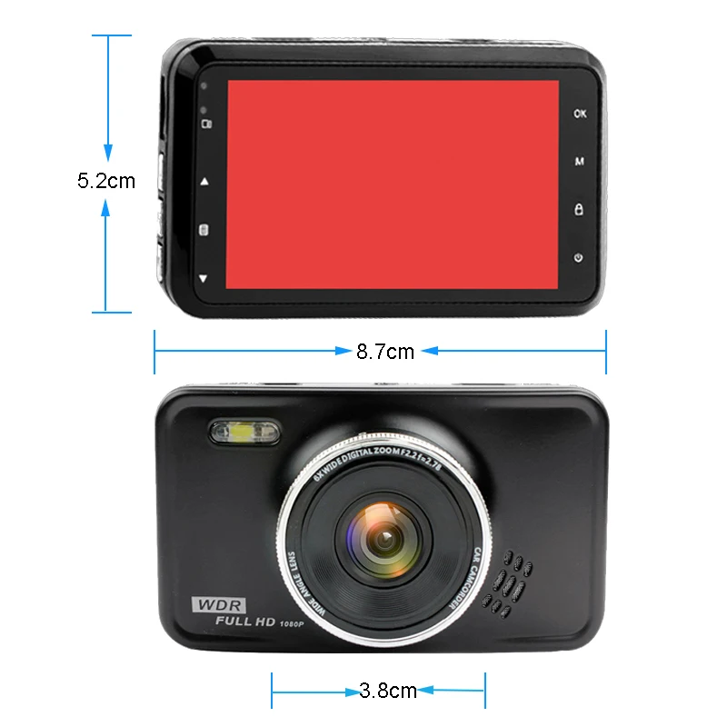 Dashcam Автомобильный видеорегистратор мини-видеорегистратор Novatek 3 дюйма Fhd 1080P