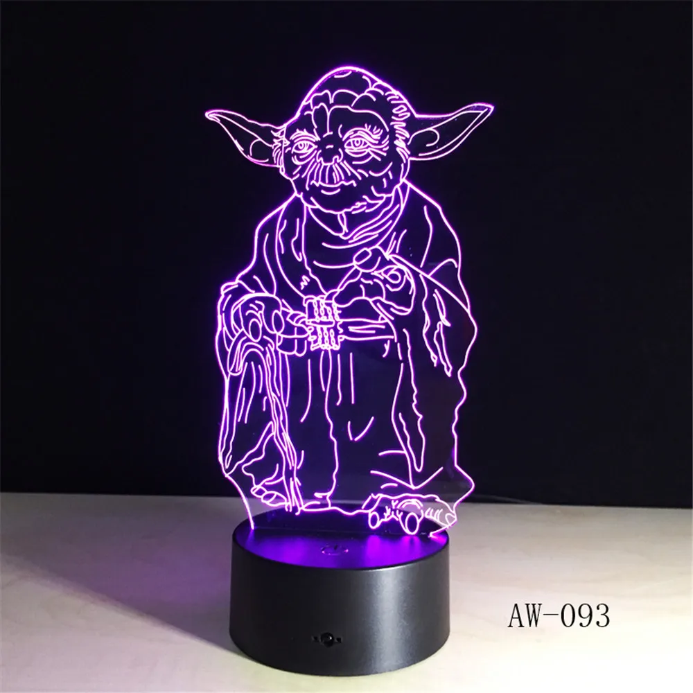 Звездная война Master YODA 3D светодиодный светильник ночник разноцветная RGB лампа