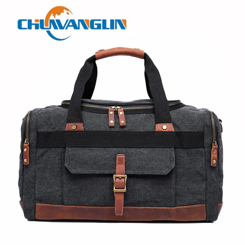 Chuwanglin парусиновые Кожаные мужские сумки для путешествий ручные спортивные