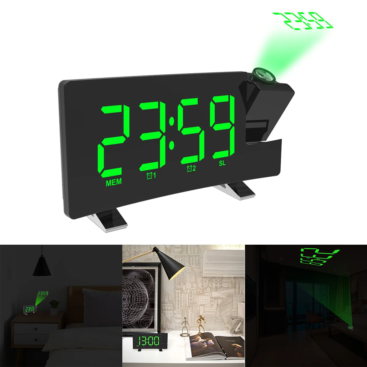 FM будильник с цифровым радио проекционный таймер повтора дисплей температуры USB