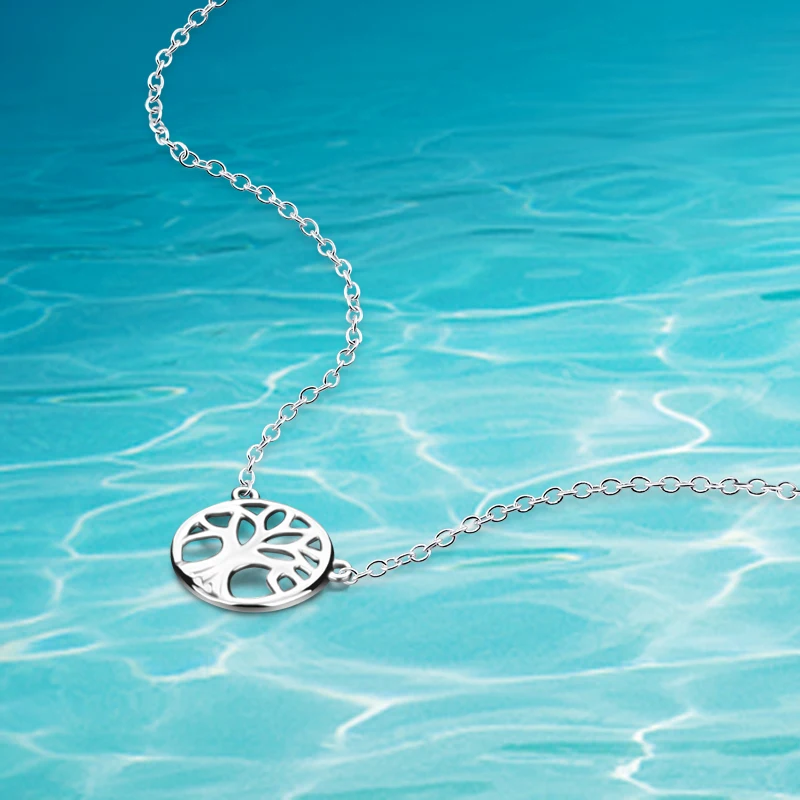 

Hot sale 925 Sterling silver Tree Of Life pendant necklace for women jewelry fashion wisdom Tree Choker birthday present