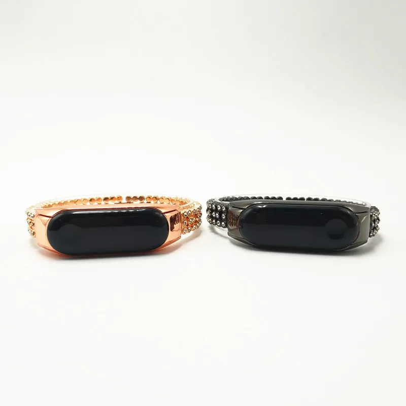 Браслет из нержавеющей стали с бриллиантами для Xiaomi Band 3 4|Ремешки часов| |