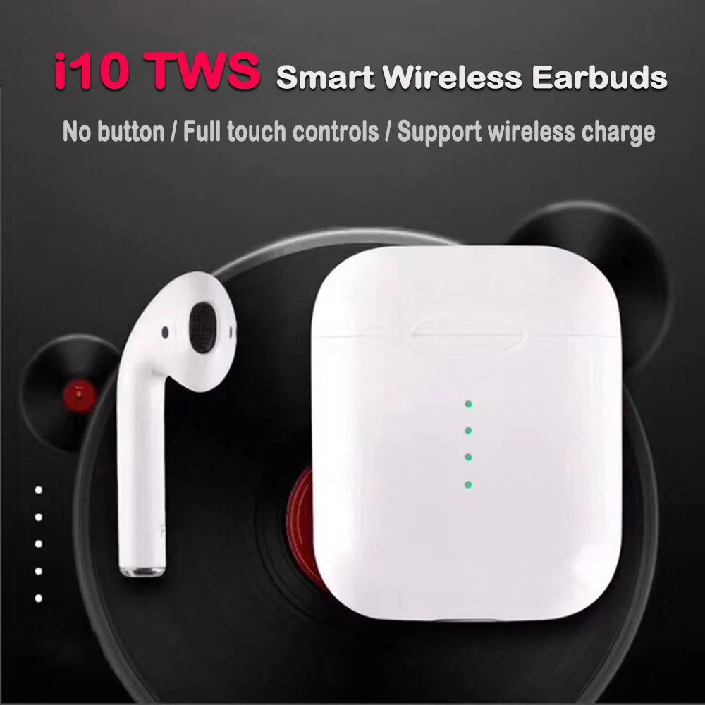 Новые i10 TWS Мини Bluetooth наушники с полным сенсорным управлением беспроводные