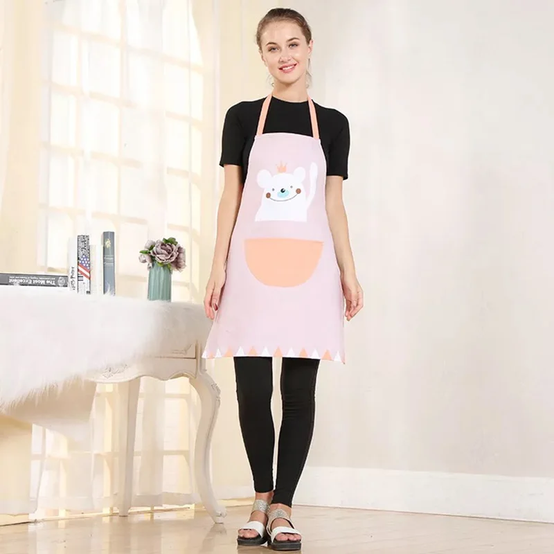 

Модный мультяшный фартук 2019, фартук для работы в кофейне и без рукавов, фартук для готовки, рабочая одежда, фартуки с защитой от загрязнений