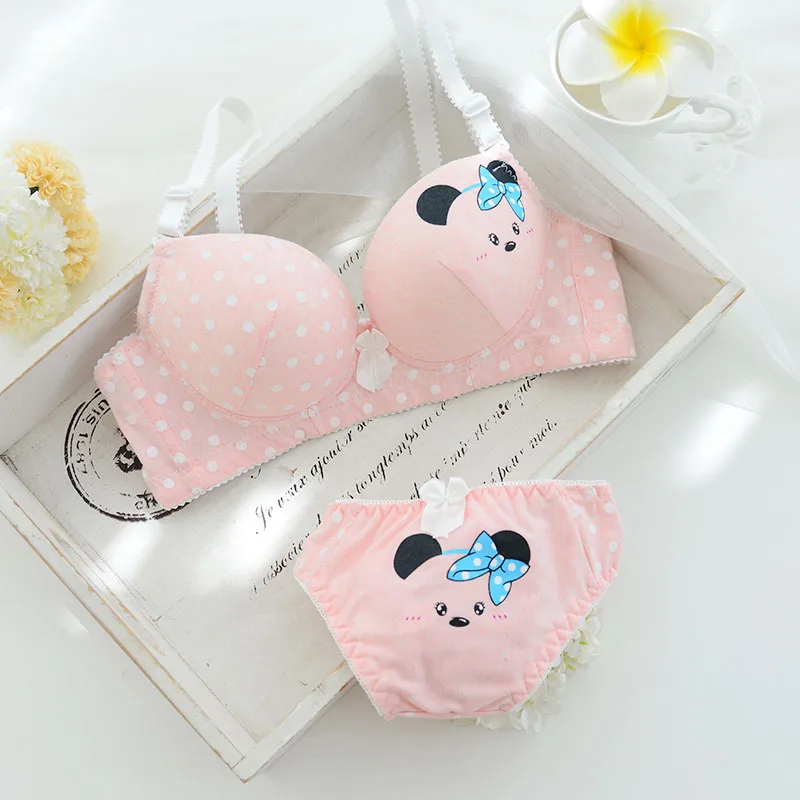 Новинка 2019 удобный женский комплект с бюстгальтером милый Размер 32 34 36 чашка A B