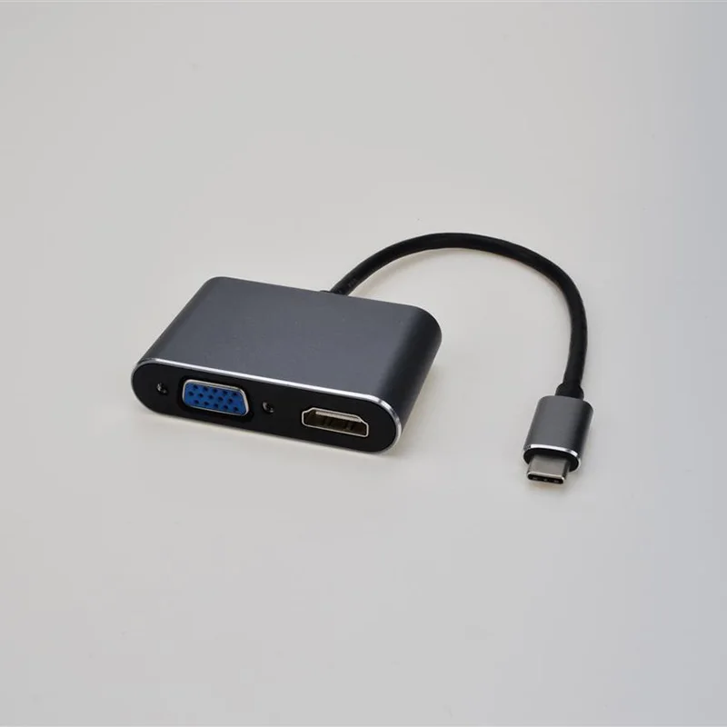 Usb3.1 тип c на Hdmi мать + Vga высокой четкости аудио и видео конвертер|Кабели USB| |