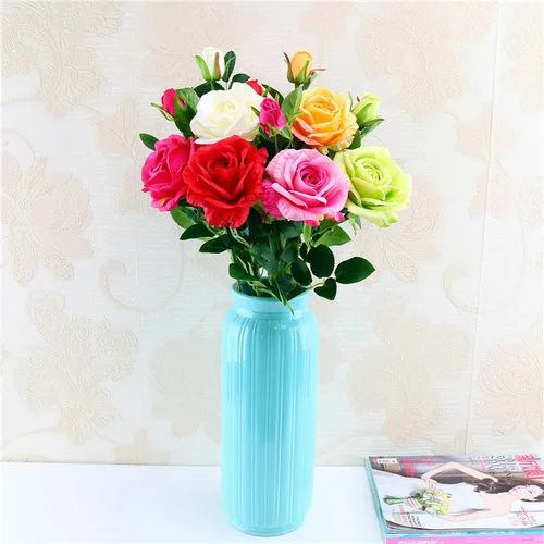 Настоящее прикосновение Роза Рождественские украшения для дома Шелковый