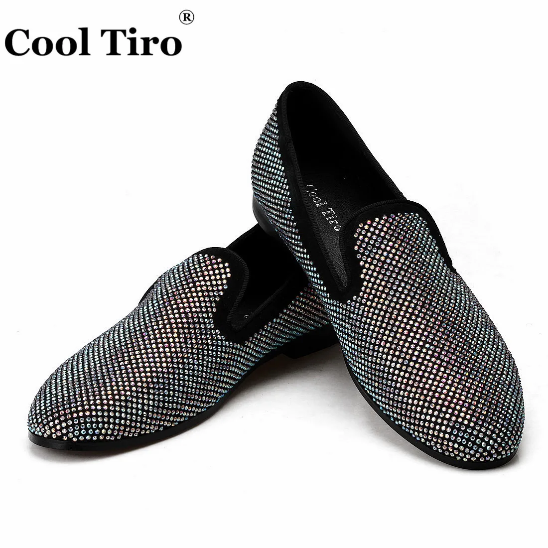 Cool Tiro/мужские лоферы на плоской подошве со стразами Цвет черный замшевый