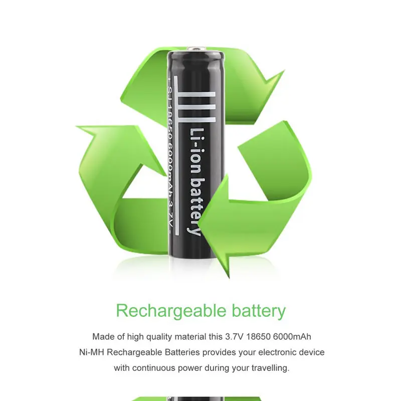 3 7 V 6000Mah 18650 литий-ионная аккумуляторная полимерная литиевая батарея для фонарика