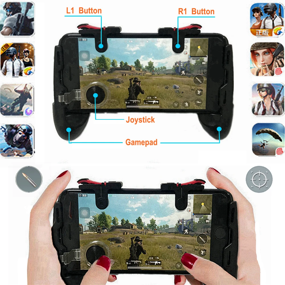 4 в 1 игровой джойстик для мобильного телефона iPhone Android PUBG L1 R1 триггеры мобильный