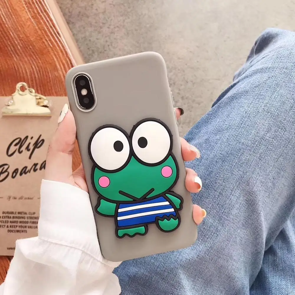 Тонкий матовый мягкий чехол из ТПУ с 3D рисунком лягушки для iPhone 5S SE 7 8 Plus 6 6s X XR XS MAX